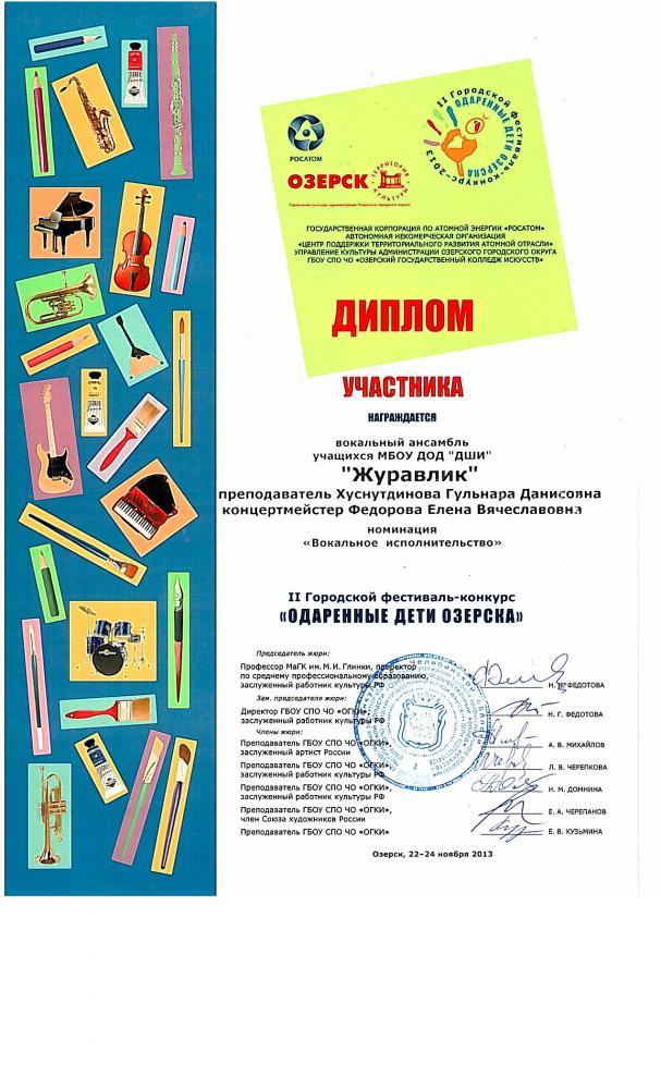 II городской фестиваль "Одаренные дети Озерска"