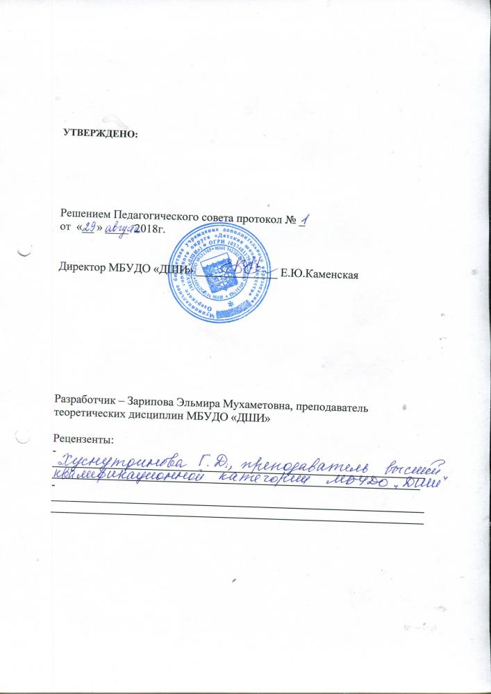  ДООП "Основы музыкального исполнительства" Программа по предмету "Беседы о музыке"