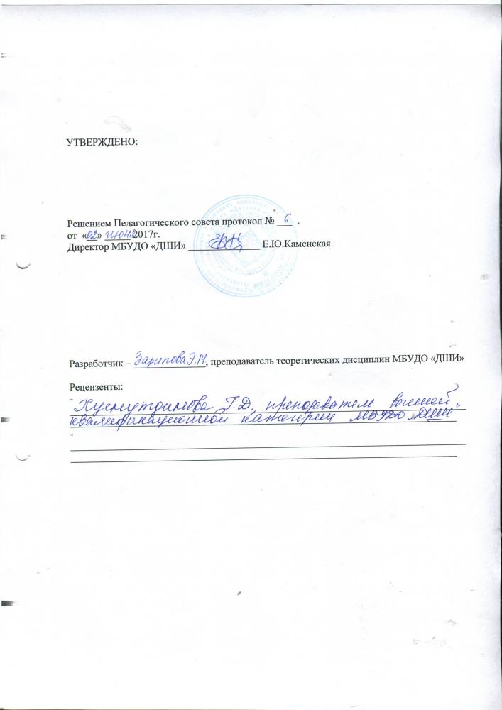  ДООП "Основы музыкального исполнительства" Программа по предмету "Слушание музыки"