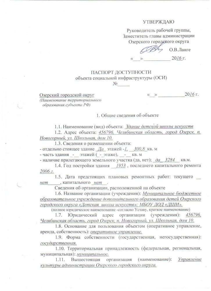 Паспорт доступности 